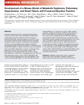 Cover page: Development of a Mouse Model of Metabolic Syndrome, Pulmonary Hypertension, and Heart Failure with Preserved Ejection Fraction