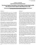 Cover page: Two Unusual Inpatient Presentations of Acute Allergic Interstitial Nephritis (AIN) AIN: Using Non-Invasive Diagnosis When Biopsy Risk is High