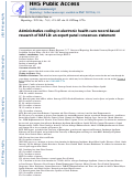 Cover page: Administrative Coding in Electronic Health Care Record‐Based Research of NAFLD: An Expert Panel Consensus Statement