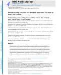 Cover page: Food insecurity, poor diet, and metabolic measures: The roles of stress and cortisol