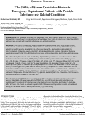 Cover page: The Utility of Serum Creatinine Kinase in Emergency Department Patients with Possible Substance-use Related Conditions