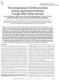 Cover page: The phosphatase CD148 promotes airway hyperresponsiveness through SRC family kinases