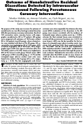 Cover page: Outcome of nonobstructive residual dissections detected by intravascular ultrasound following percutaneous coronary intervention