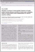 Cover page: Magnetic resonance enterography features of small bowel Crohn’s disease activity: an inter-rater reliability study of small bowel active inflammation in clinical practice setting