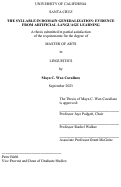 Cover page: The Syllable in Domain Generalization: Evidence from Artificial Language Learning