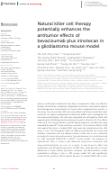 Cover page: Natural killer cell therapy potentially enhances the antitumor effects of bevacizumab plus irinotecan in a glioblastoma mouse model.