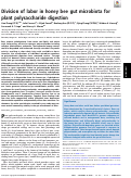 Cover page: Division of labor in honey bee gut microbiota for plant polysaccharide digestion