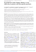 Cover page: No progressive brain changes during a 1-year follow-up of patients with first-episode psychosis