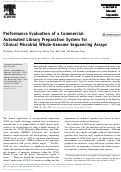 Cover page: Performance Evaluation of a Commercial Automated Library Preparation System for Clinical Microbial Whole-Genome Sequencing Assays