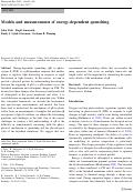 Cover page: Models and measurements of energy-dependent quenching