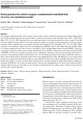 Cover page: Home practice for robotic surgery: a randomized controlled trial of a low-cost simulation model.