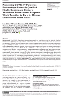 Cover page: Pioneering COVID-19 Pandemic Partnerships: Federally Qualified Health Centers and Geriatric Workforce Enhancement Programs Work Together to Care for Diverse Underserved Older Adults