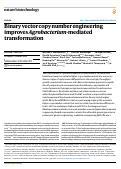 Cover page: Binary vector copy number engineering improves Agrobacterium-mediated transformation