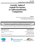 Cover page: Acoustic Aging of Asphalt Pavements: A Californian/Danish Comparison