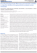 Cover page: Decoding Developmental Differences and Individual Variability in Response Inhibition Through Predictive Analyses Across Individuals