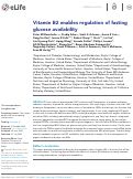 Cover page: Vitamin B2 enables regulation of fasting glucose availability.