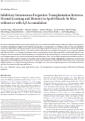 Cover page: Inhibitory interneuron progenitor transplantation restores normal learning and memory in ApoE4 knock-in mice without or with Aβ accumulation.