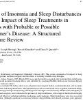 Cover page: Burden of Insomnia and Sleep Disturbances and the Impact of Sleep Treatments in Patients with Probable or Possible Alzheimer’s Disease: A Structured Literature Review