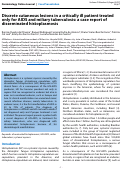 Cover page: Discrete cutaneous lesions in a critically ill patient treated only for AIDS and miliary tuberculosis: a case report of disseminated histoplasmosis