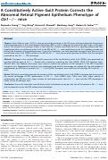 Cover page: A Constitutively Active Gαi3 Protein Corrects the Abnormal Retinal Pigment Epithelium Phenotype of Oa1−/− mice