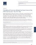 Cover page: Durability of Protection Afforded by Fewer Doses of the HPV16/18 Vaccine: The CVT Trial.