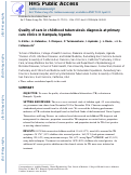 Cover page: Quality of care in childhood tuberculosis diagnosis at primary care clinics in Kampala, Uganda