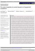 Cover page: The role of migration in mutant dynamics in fragmented populations