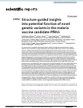 Cover page: Structure-guided insights into potential function of novel genetic variants in the malaria vaccine candidate PfRh5.