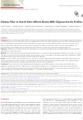 Cover page: Dietary Fiber to Starch Ratio Affects Bovine Milk Oligosaccharide Profiles.