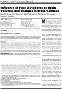 Cover page: Influence of type 2 diabetes on brain volumes and changes in brain volumes: results from the Womens Health Initiative Magnetic Resonance Imaging studies.