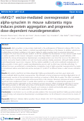 Cover page: rAAV2/7 vector-mediated overexpression of alpha-synuclein in mouse substantia nigra induces protein aggregation and progressive dose-dependent neurodegeneration
