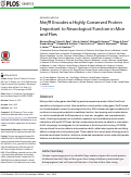 Cover page: Nmf9 Encodes a Highly Conserved Protein Important to Neurological Function in Mice and Flies