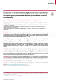 Cover page: Evolution of brain functional plasticity associated with increasing symptom severity in degenerative cervical myelopathy