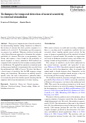 Cover page: Techniques for temporal detection of neural sensitivity to external stimulation