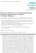 Cover page: Barriers prevent patient access to personalized therapies identified by molecular tumor profiling of gynecologic malignancies.