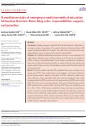 Cover page: A workforce study of emergency medicine medical education fellowship directors: Describing roles, responsibilities, support, and priorities