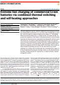 Cover page: Extreme fast charging of commercial Li-ion batteries via combined thermal switching and self-heating approaches