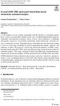 Cover page: A novel LSTM–CNN–grid search-based deep neural network for sentiment analysis