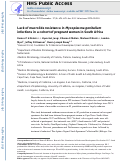 Cover page: Lack of macrolide resistance in Mycoplasma genitalium infections in a cohort of pregnant women in South Africa