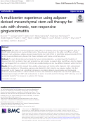 Cover page: A multicenter experience using adipose-derived mesenchymal stem cell therapy for cats with chronic, non-responsive gingivostomatitis