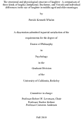 Cover page: The emotional and physiological structure of laughter: A comparison of three kinds of laughs (Antiphonal, Duchenne, and Voiced) and individual differences in the use of laughter in middle-aged and older marriages