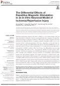 Cover page: The Differential Effects of Repetitive Magnetic Stimulation in an In Vitro Neuronal Model of Ischemia/Reperfusion Injury.