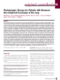 Cover page: Photodynamic Therapy for Patients with Advanced Non–Small-Cell Carcinoma of the Lung