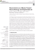 Cover page: Neurorobots as a Means Toward Neuroethology and Explainable AI