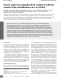 Cover page: Exome sequencing reveals MCM8 mutation underlies ovarian failure and chromosomal instability