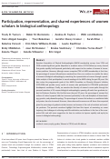 Cover page: Participation, representation, and shared experiences of women scholars in biological anthropology