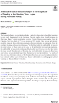 Cover page: Attributable human-induced changes in the magnitude of flooding in the Houston, Texas region during Hurricane Harvey