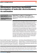 Cover page: Autonomous closed-loop mechanistic investigation of molecular electrochemistry via automation.