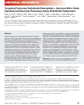 Cover page: Targeting Pulmonary Endothelial Hemoglobin α Improves Nitric Oxide Signaling and Reverses Pulmonary Artery Endothelial Dysfunction