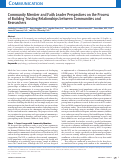 Cover page: Community member and faith leader perspectives on the process of building trusting relationships between communities and researchers.